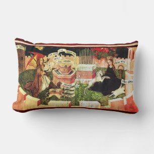 ANNUNCIATION AS THE MYSTICAL HUNT OF UNICORN LUMBA LUMBAR CUSHION