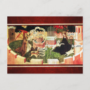 ANNUNCIATION AS THE MYSTICAL HUNT OF UNICORN POSTCARD