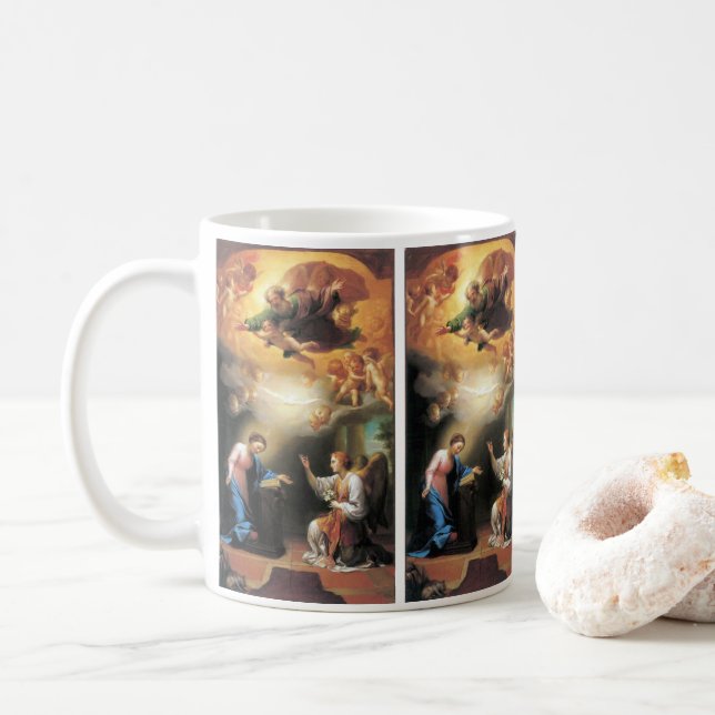 Annunciation by Anton Raphael Mengs Coffee Mug (With Donut)
