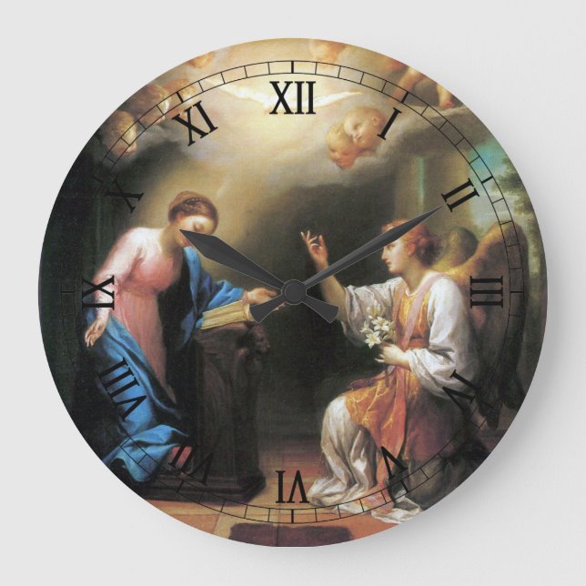 Annunciation by Anton Raphael Mengs Large Clock (Front)