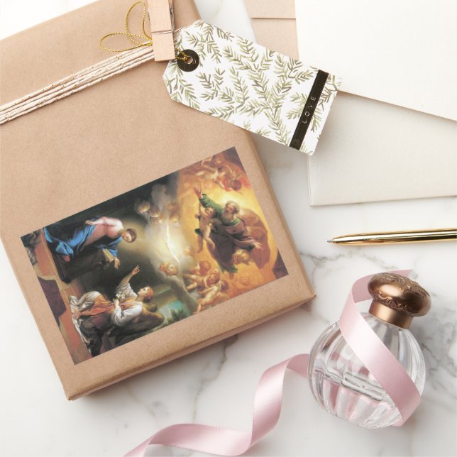 Annunciation by Anton Raphael Mengs Rectangular Sticker (Gifting)