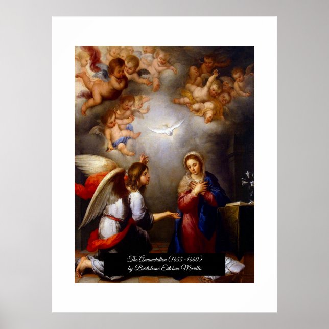 Annunciation by Bartolomé Esteban Murillo Poster (Front)