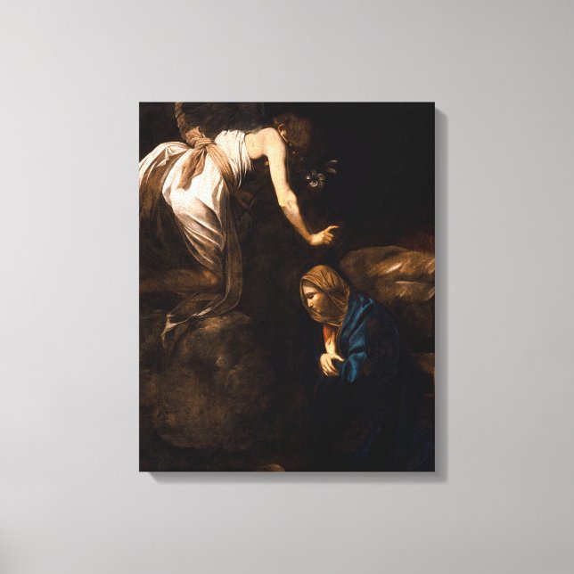 Annunciation by Caravaggio (1608) Canvas Print (Front)