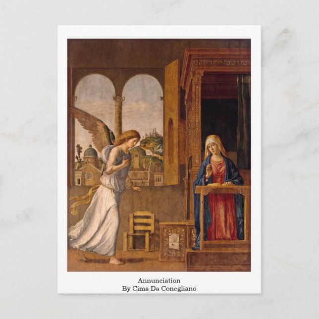 Annunciation By Cima Da Conegliano Postcard (Front)