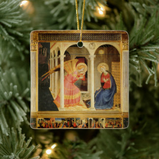 Annunciation by Fra Angelico, Renaissance Fine Art Ceramic Ornament