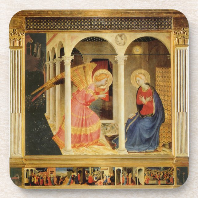 Annunciation by Fra Angelico, Renaissance Fine Art Coaster (Front)