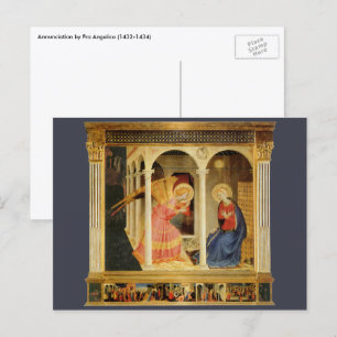 Annunciation by Fra Angelico, Renaissance Fine Art Postcard
