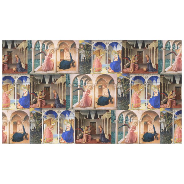 ANNUNCIATION by Fra Beato Angelico Christmas Tablecloth (Front (Horizontal))