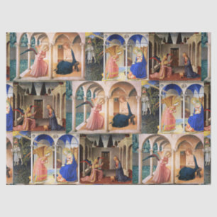 ANNUNCIATION by Fra Beato Angelico Christmas Tissu Tissue Paper