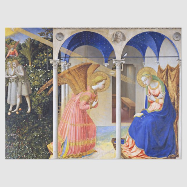 ANNUNCIATION by Fra Beato Angelico Christmas Tissue Paper (Front)