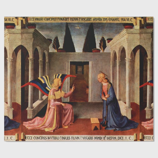 ANNUNCIATION by Fra Beato Angelico Christmas Wrapping Paper (Flat)