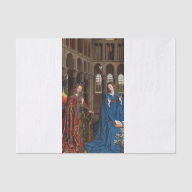 Annunciation by Jan van Eyck Tissue Paper (Front)