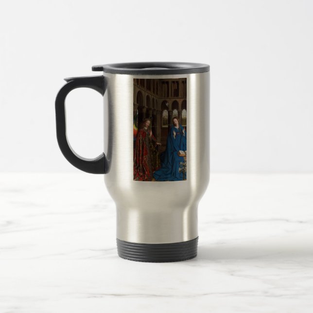 Annunciation by Jan van Eyck Travel Mug (Left)