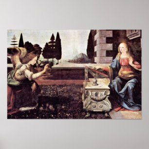 Annunciation By Leonardo Da Vinci Poster