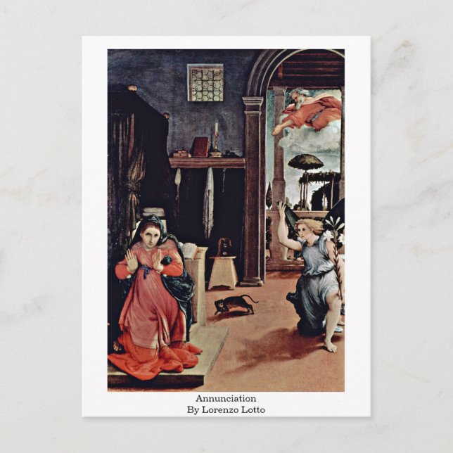 Annunciation By Lorenzo Lotto Postcard (Front)