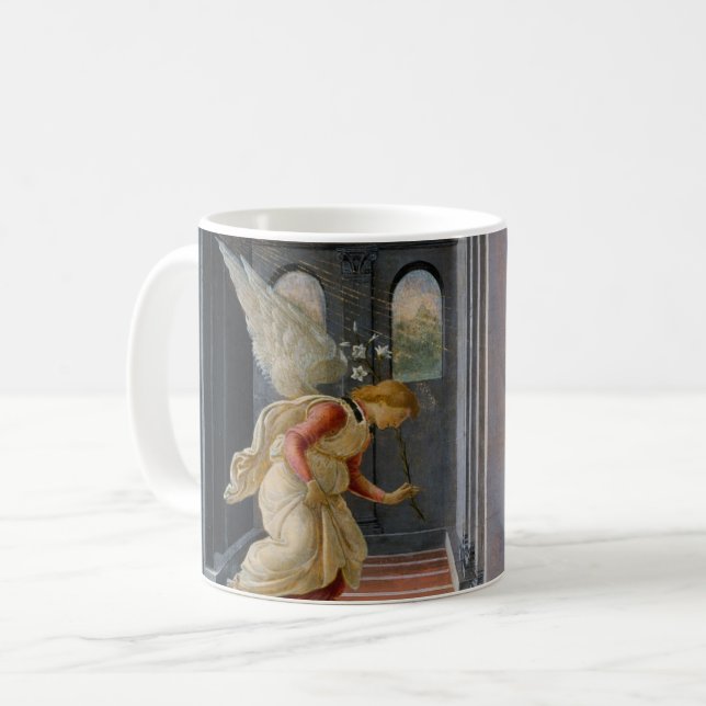 Annunciation by Sandro Botticelli Coffee Mug (Front Left)