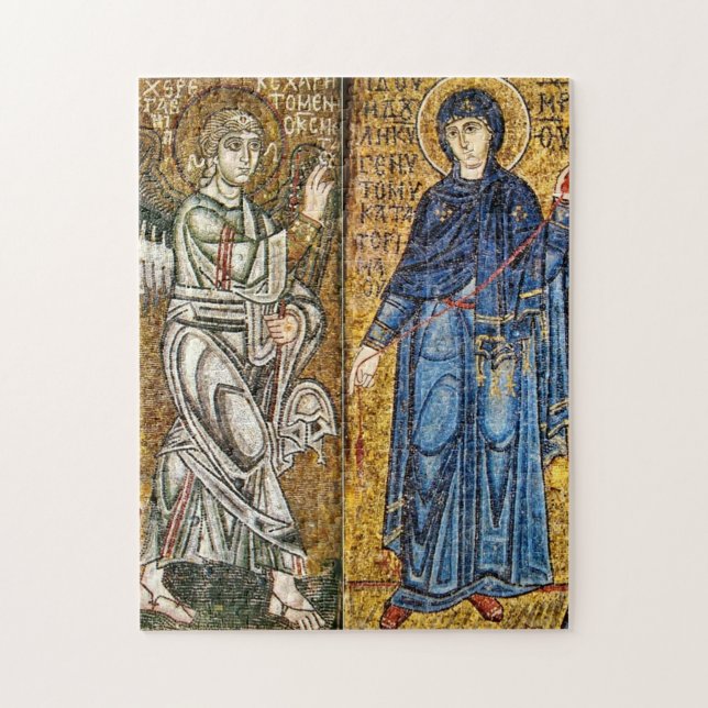 Annunciation Byzantine Mosaic Icon Jigsaw Puzzle (Vertical)