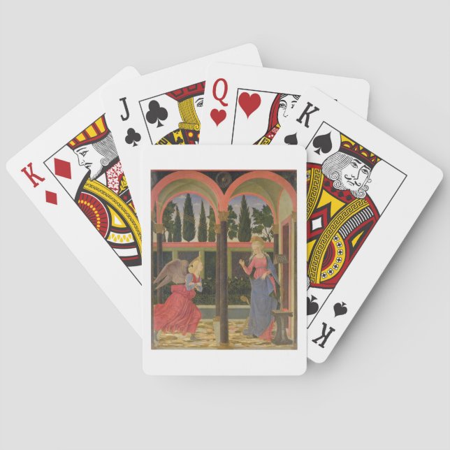 Annunciation, c.1457 (tempera on panel) playing cards (Back)