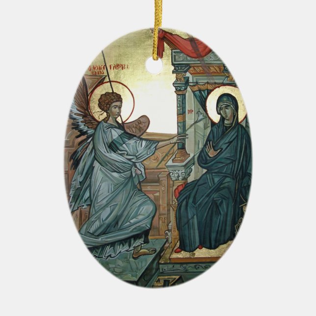 Annunciation Ceramic Tree Decoration (Front)