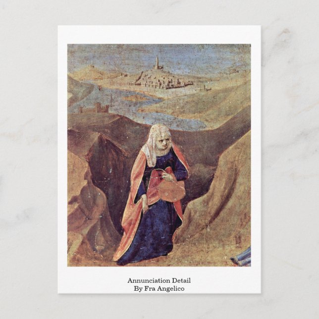 Annunciation Detail By Fra Angelico Postcard (Front)