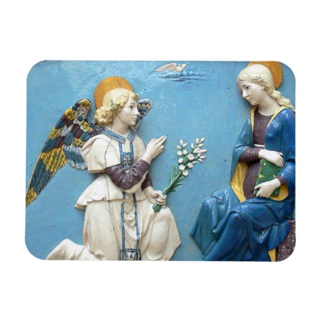 Annunciation Madonna Renaissance Della Robbia Blue Magnet (Horizontal)