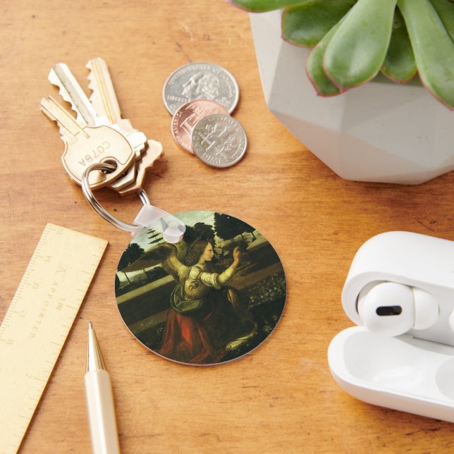 Annunciation of the Lord by Leonardo da Vinci Key Ring (Desk)