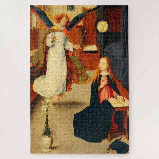Annunciation of Virgin Mary by Gerard David Jigsaw Puzzle (Vertical)