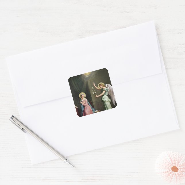 Annunciation,  square sticker (Envelope)