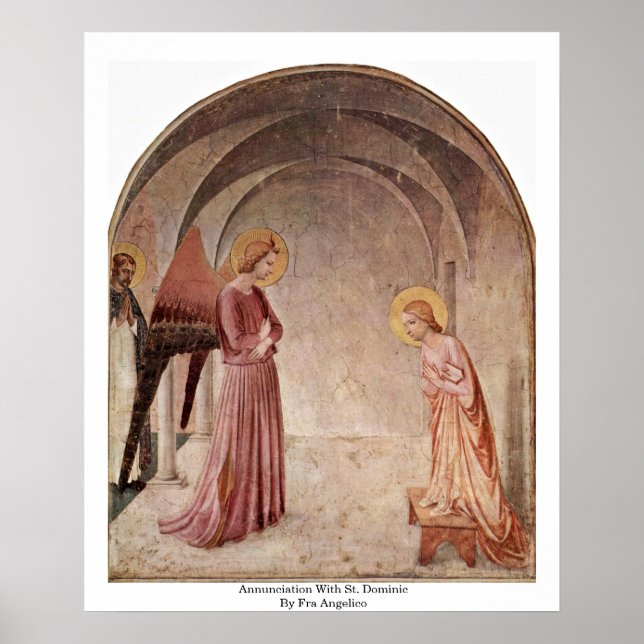Annunciation With St. Dominic By Fra Angelico Poster (Front)
