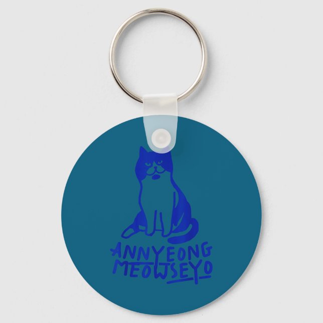 Annyeongmeowseyo K-drama Funny Cat Lovers  Key Ring (Front)