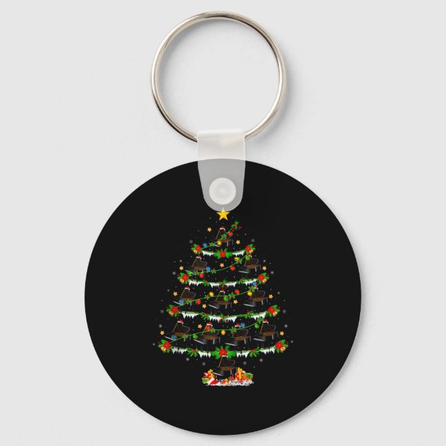 Ano Christmas Tree Lights Music Lover Musical Xmas Key Ring (Front)