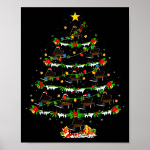 Ano Christmas Tree Lights Music Lover Musical Xmas Poster