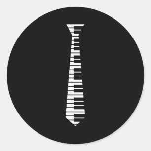 Ano Neck Tie Funny Humorous Keyboard Music Player Classic Round Sticker