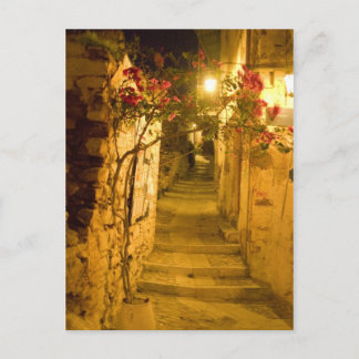 ano syros at night postcard