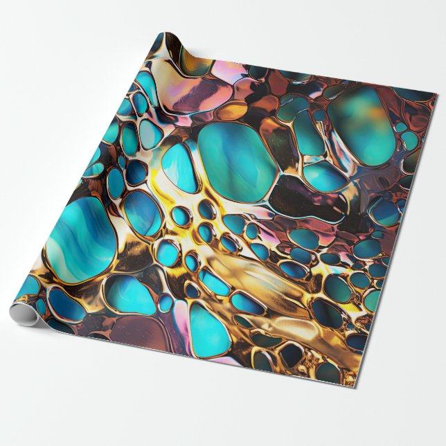 Anodised Metal Art Wrapping Paper (Unrolled)