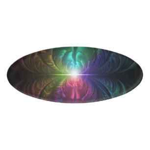 Anodised Rainbow Eyes and Metallic Fractal Flares Name Tag