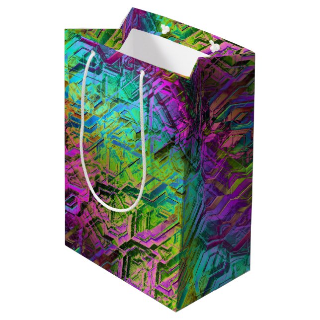 anodised rainbow titanium circuit : medium gift bag (Back Angled)
