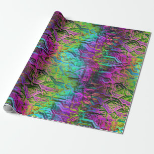 anodised rainbow titanium circuit : wrapping paper