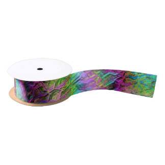 anodized rainbow titanium : satin ribbon