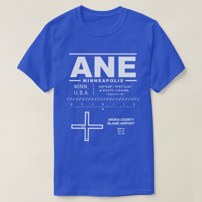 Anoka County Blaine Airport ANE T-Shirt (Design Front)