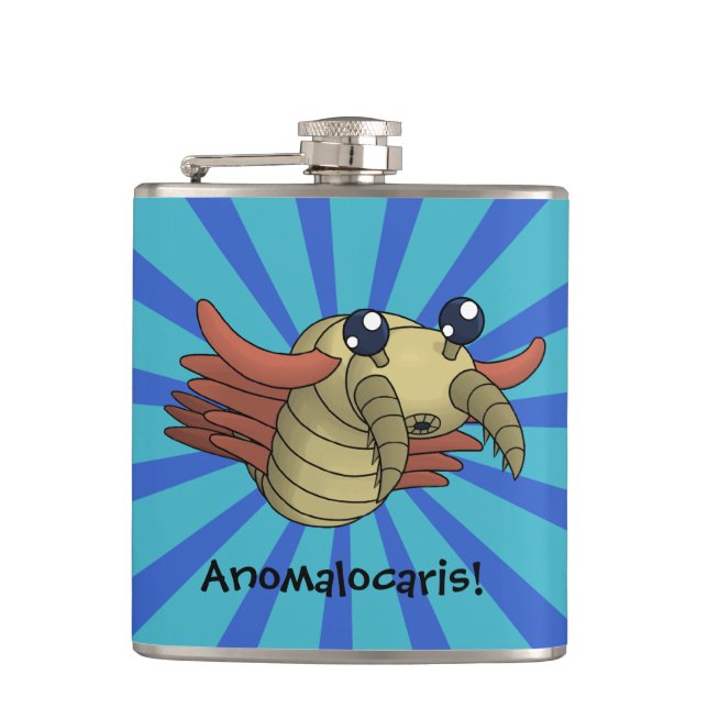 Anomalocaris! The Unusual Shrimp Hip Flask (Front)