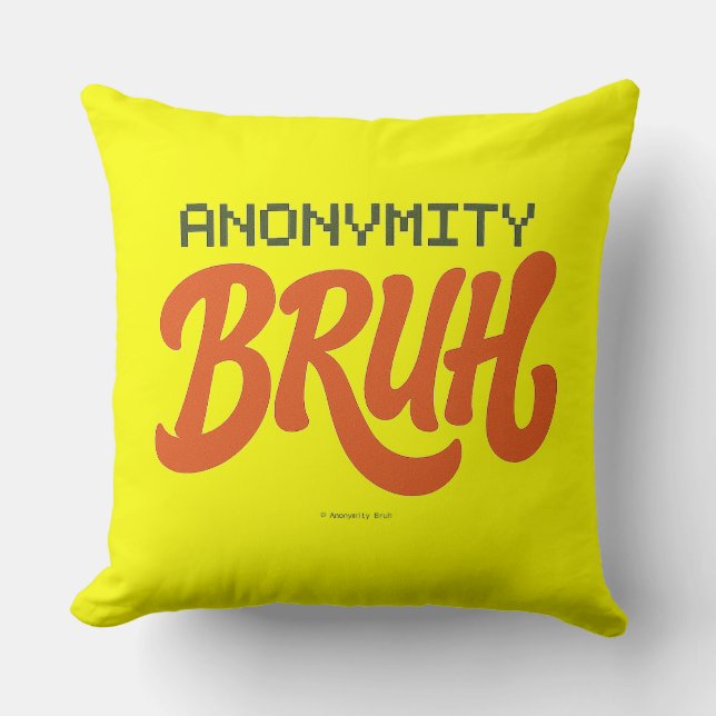 Anonymity Bruh Logo - Throw Pillow (Front)