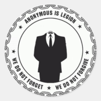 anonymous logo classic round sticker