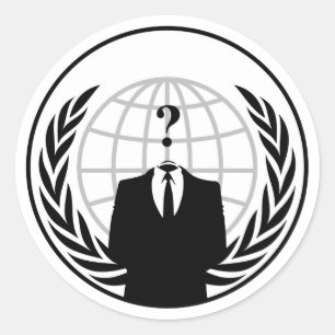 ANONYMOUS LOGO CLASSIC ROUND STICKER