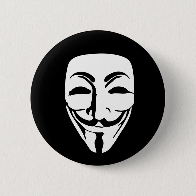 ANONYMOUS MASK 6 CM ROUND BADGE (Front)