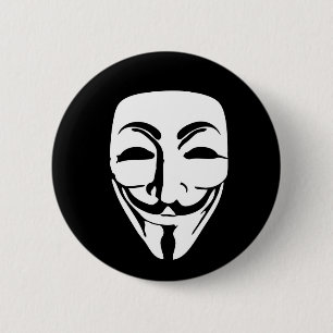ANONYMOUS MASK 6 CM ROUND BADGE