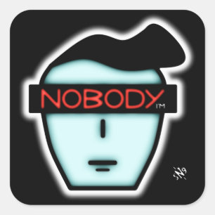 Anonymous Nobody Mysterious Cartoon Face Square Sticker