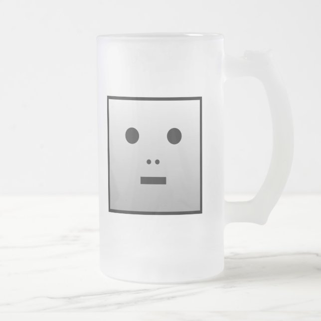 Anonymous Robot - Customised Frosted Glass Beer Mug (Right)