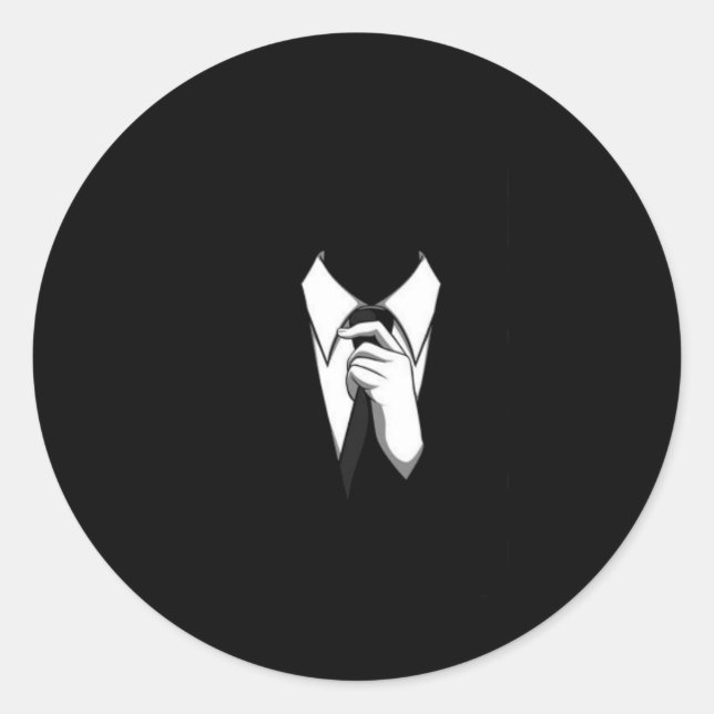 Anonymous Suit and Tie Classic Round Sticker (Front)