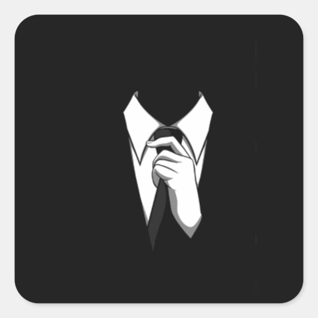 Anonymous Suit and Tie Square Sticker (Front)